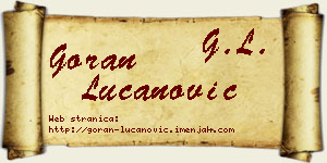 Goran Lučanović vizit kartica